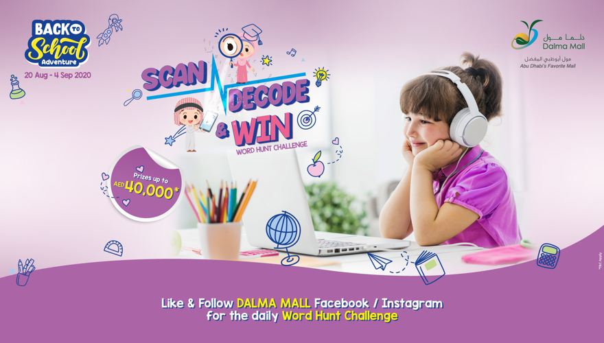 Back to School “"Scan, Decode & Win” word hunt challenge