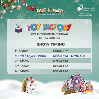 Tales & Treats - Toy Factory Show Timing